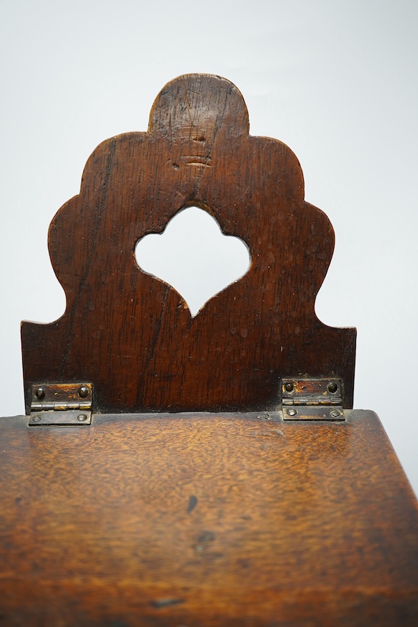 A late 18th century mahogany tea caddy and a similar candle box, 52cm. Condition - fair